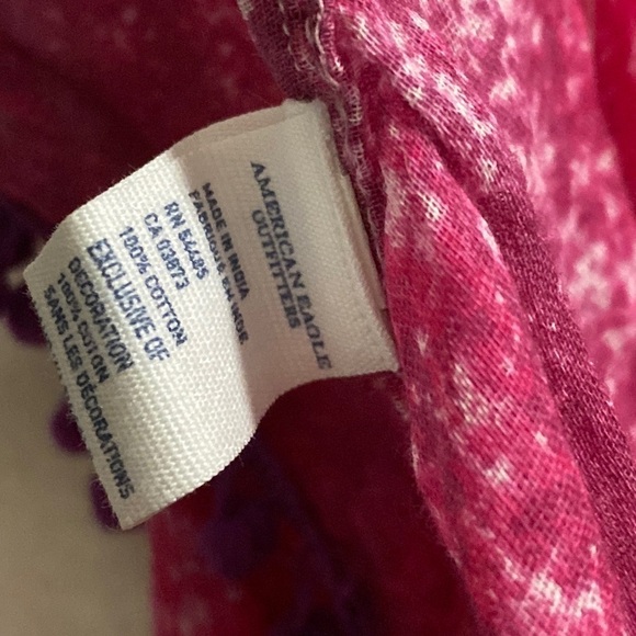 American Eagle Pink Purple Tie Dye Artsy Bohemian Pom Pom Tassels Infinity Scarf - Picture 16 of 16